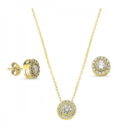 Set argint 925 aurit cu zirconii albe - Be Elegant STU0010 [0]